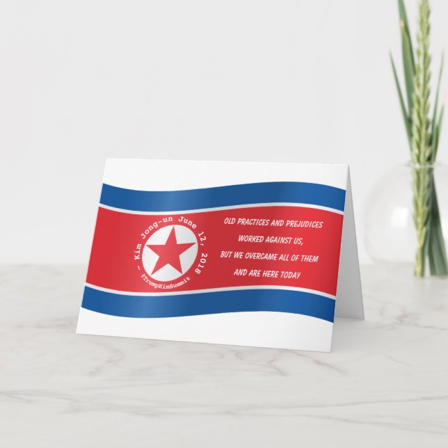 Cartão Kim Jong un citações cimeira EUA Coreia do Norte o (Frente)