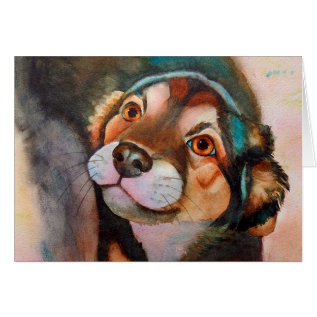 Cartão Kimba,Shepherd Terrier Mix (Frente Horizontal)