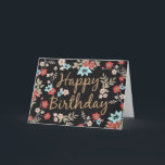 Cartão Kimono Impressão Happy Birthday<br><div class="desc">Tecido de quimono de cor brilhante inspirou o padrão design por Shelby Allison.</div>