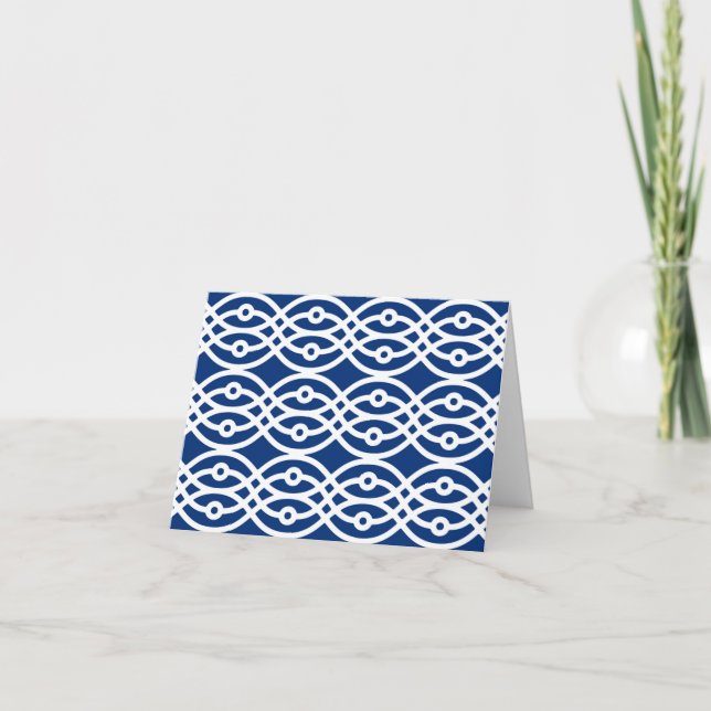 Cartão Kimono impressão, marinho azul e branco (Frente)