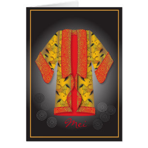 Cartão Kimono vermelho