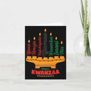 Cartão Kinara Sete Velas Princípios De Kwanzaa Feliz K