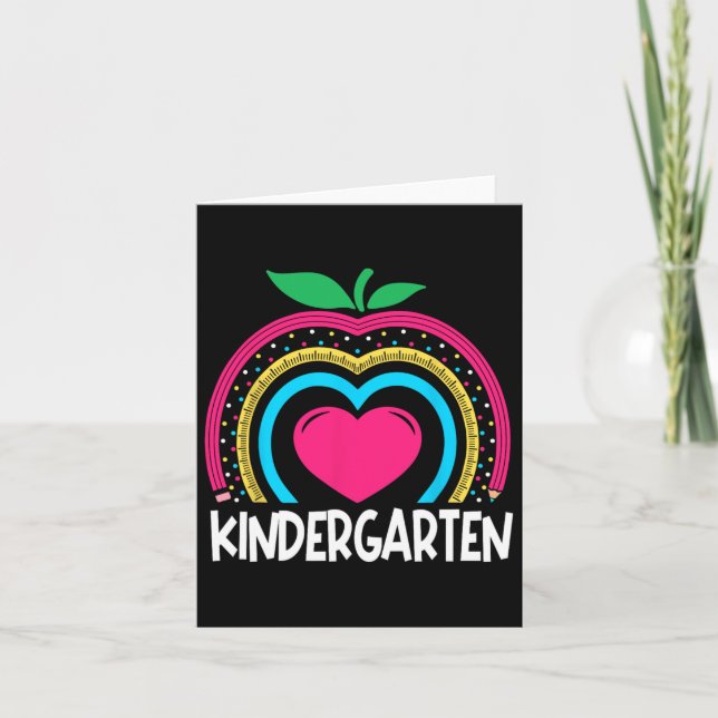 Cartão Kindergarten Boho Rainbow Equipe de Professores Ki (Frente)