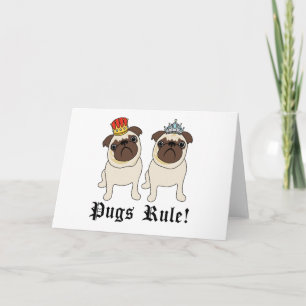 Cartão King and Queen Pug Cards (blank)
