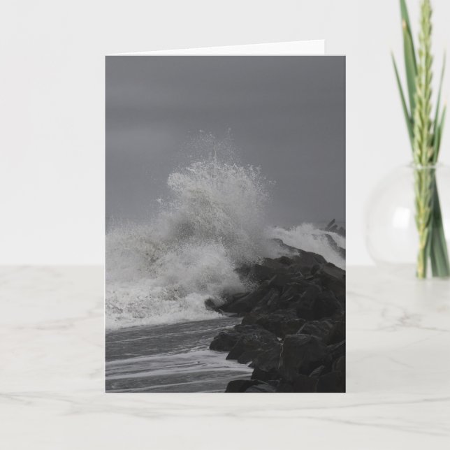 Cartão King Tide Waves em West Port, WA (Frente)