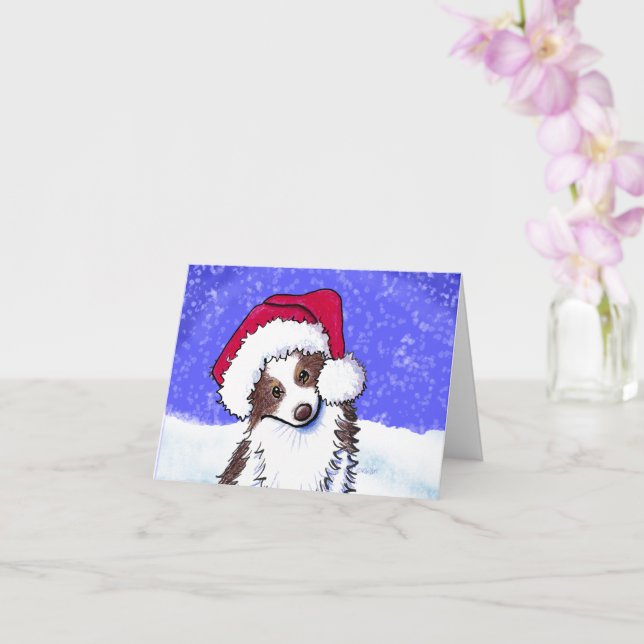Cartão KiniArt Aussie Shepherd Natal (Orquídea)