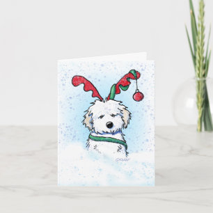Cartão KiniArt Havanese Reindeer