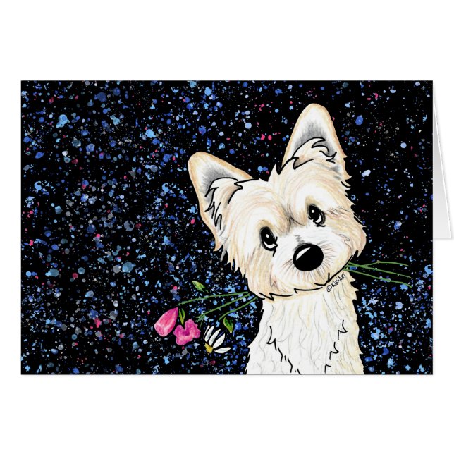 Cartão KiniArt Morkie (Frente horizontal)