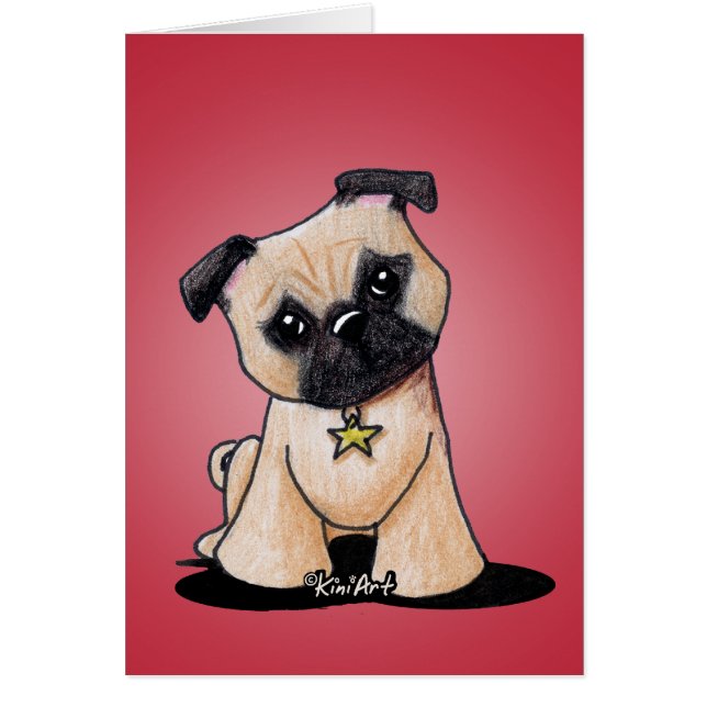 Cartão KiniArt Pug (Frente)