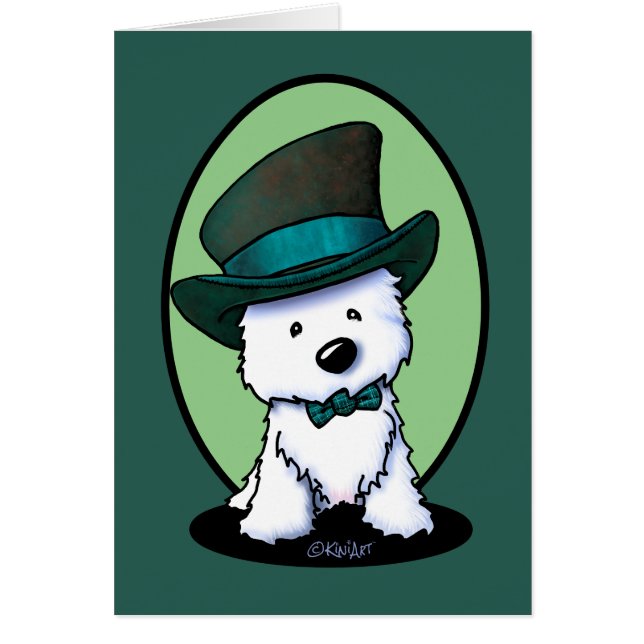 Cartão KiniArt São Patrício Westie (Frente)