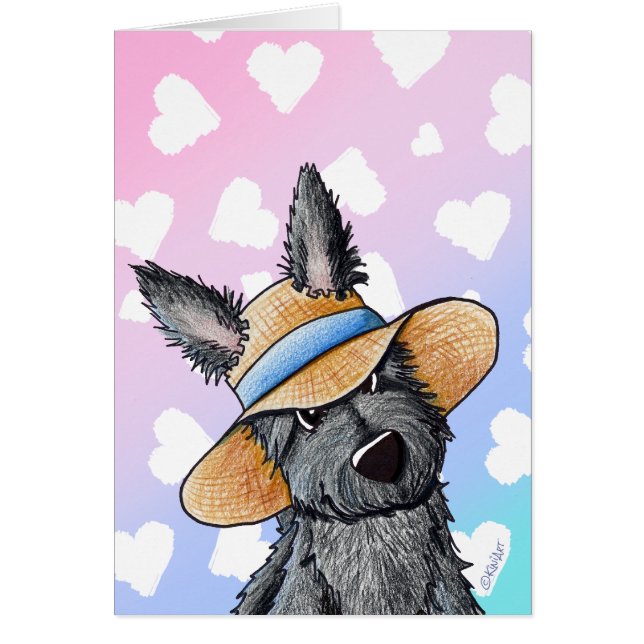Cartão KiniArt Straw Hat Scottie Dog (Frente)