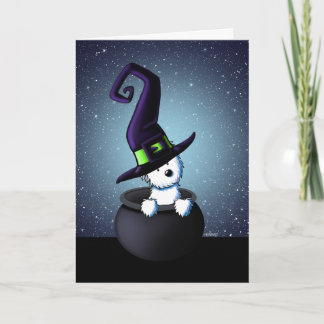 Cartão KiniArt Westie Bruxa Halloween