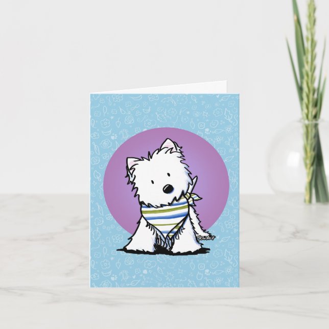 Cartão KiniArt Westie Em Scarf (Frente)