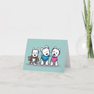 Cartão KiniArt Westie Trio Note Card