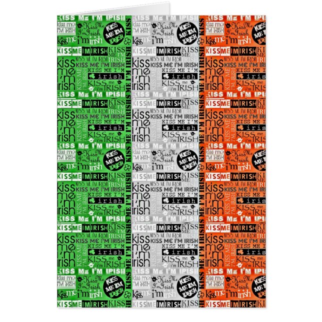 Cartão Kiss Me Irish Flag (Frente)