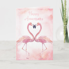 Cartão Kissing Flamingos | Aniversário
