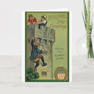 Cartão Kissing The Blarney Stone St. Patrick's Day Card