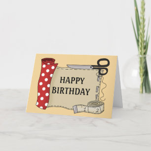 Cartão Kit de Costura Feliz Aniversário