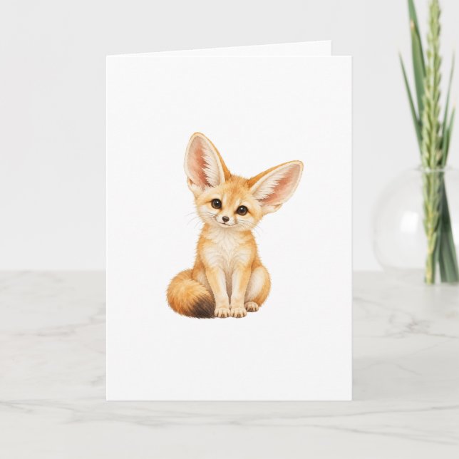 Cartão Kit de Raposa Fennec Sentado (Frente)