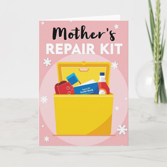 Cartão Kit de Reparo da Mamãe Ilustração (Frente)