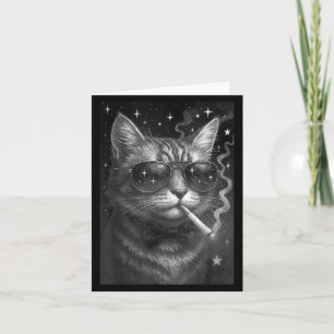 Cartão Kit Gatinho Cigarro Engraçado Meme Gato Fumando Id