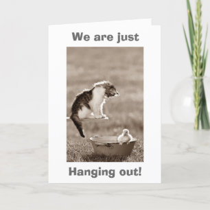 CARTÃO KITTEN/BABY DUCK DIZ "FELIZ ANIVERSÁRIO"