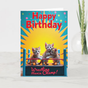 Cartão Kitten Birthday Mania Champ