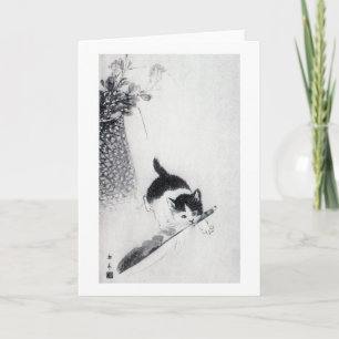 Cartão Kitten com Feather, Imao Keinen