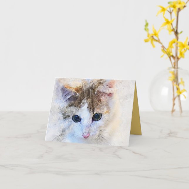 Cartão Kitten Love (Flor Amarela)