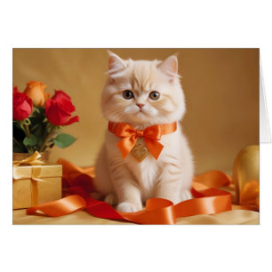Cartão Kitten Love Tender Romântico Belo Presente