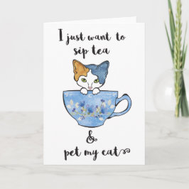 Cartão Kitten no TeaCup