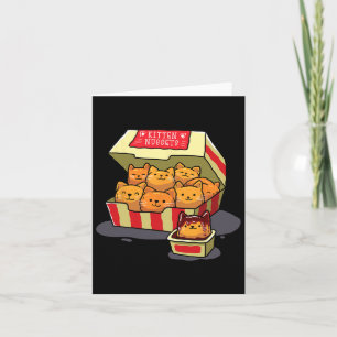 Cartão Kitten Nuggets Comida Pun Gato Pover Gift Galinha