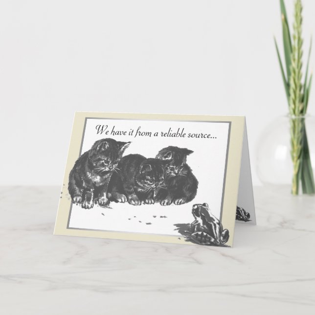 Cartão Kitten Sapo Aniversário (Frente)