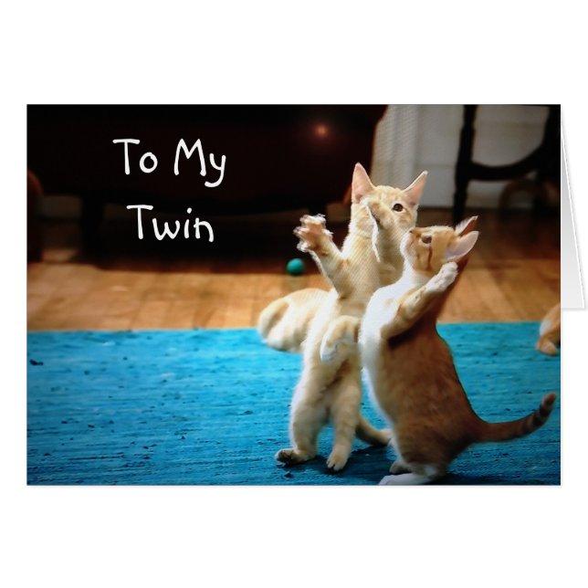 CARTÃO KITTENS BRINCADEIROS * ANIVERSÁRIO FELIZ" (Frente Horizontal)