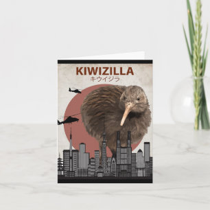 Cartão Kiwizilla Kiwi Engraçado Presente para Amantes de