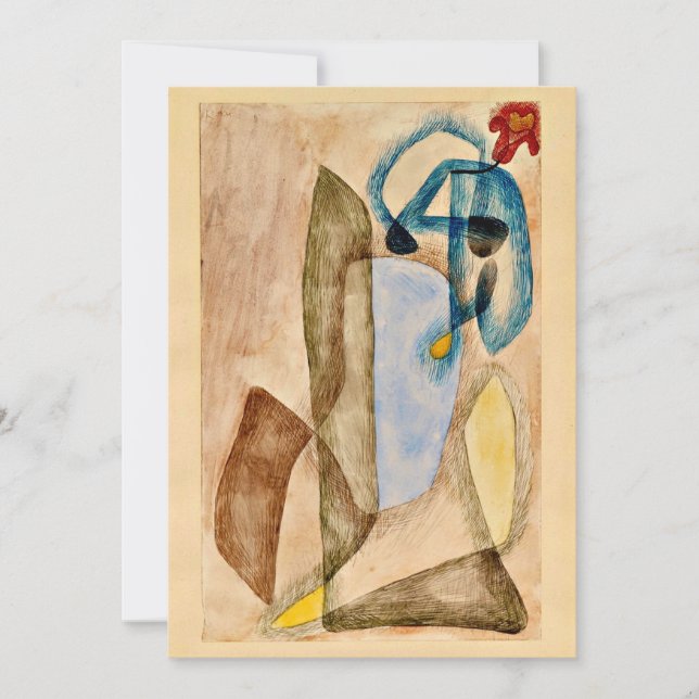 Cartão Klee - Flor de Março, arte abstrata (Frente)