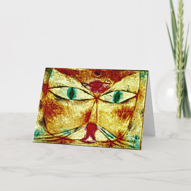 Cartão Klee - Gato e Pássaro (Frente)