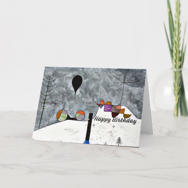 Cartão Klee - Inverno, pintura de Paul Klee, votos de ani (Frente)