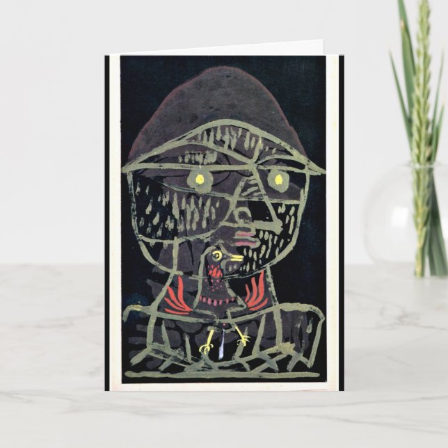 Cartão Klee - Vogelfanger, abstrato art (Frente)