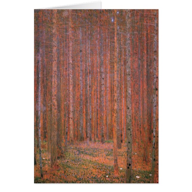 Cartão Klimt - Fir Forest I, pintura de Gustav Klimt (Frente)