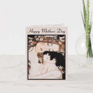 Cartão Klimt Gustav para Mãe e Filho