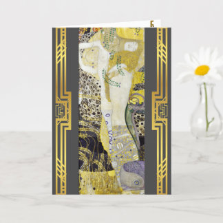 Cartão Klimt Serpentes Aquáticas Restauro Pintura