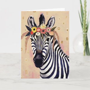 Cartão Klimt Zebra   Adornada Em Flores