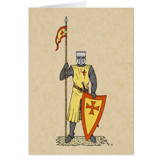Cartão Knight Medieval Early 13 Century (Frente)