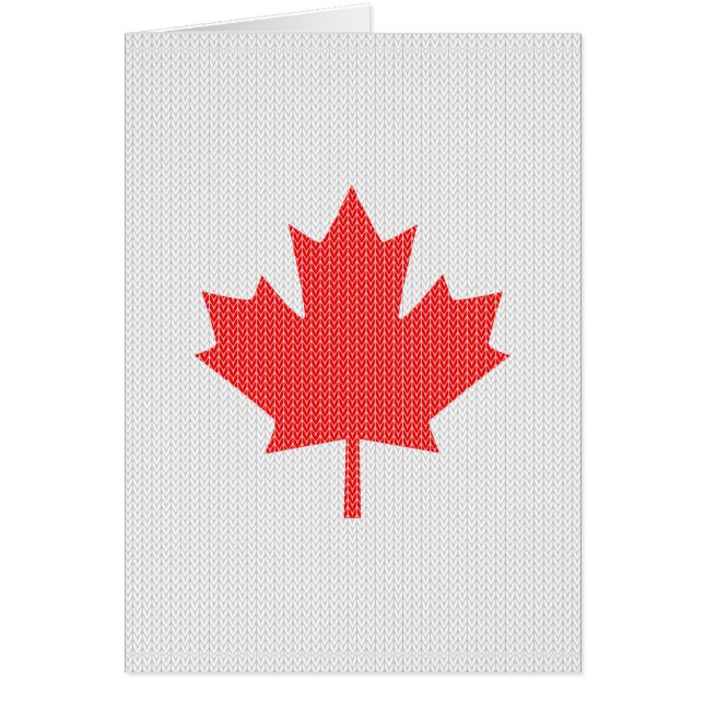 Cartão Knit Style Maple Leaf Knitting Motif (Frente)