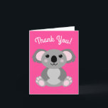 Cartão Koala Bear Cute Kid Festa de aniversário Obrigado<br><div class="desc">Os fofinhos coala adoráveis,  com cor-de-rosa,  fazem uma festa de aniversário perfeita,  obrigado,  nota,  por uma menina,  rapaz,  ou qualquer criança que ame aqueles ursos coalas australianos bonitos! Excelente para crianças amantes dos animais! Também perfeito para o primeiro aniversário de um bebê!</div>