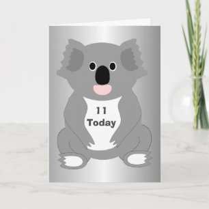 Cartão Koala Bear Personalizado Aniversário de 11