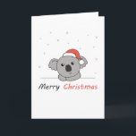 Cartão Koala Christmas Snow Winter Animais Koalas<br><div class="desc">O Koala para o Natal com luzes de fadas. Animais engraçados com presentes e neve até as férias. Também é engraçado para o Natal em julho. Os coalas são animais doces e perfeitos para o Natal.</div>