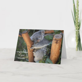 Cartão Koala do sono, parabéns da aposentadoria, bonitos