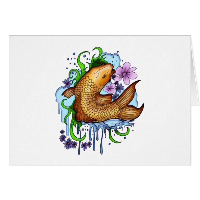 Cartão Koi Fish (Frente Horizontal)